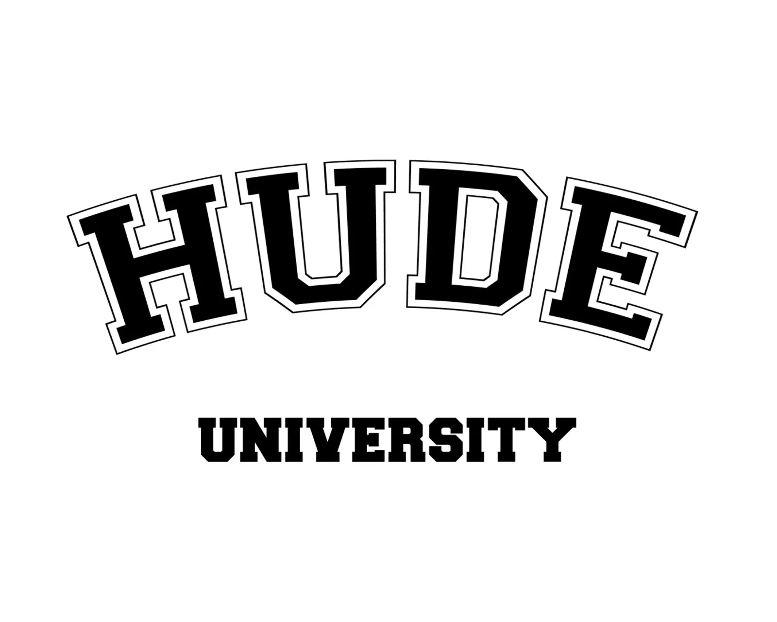 Hude University: Schriftzug in schwarz pellicola backlit da Pulse of Art