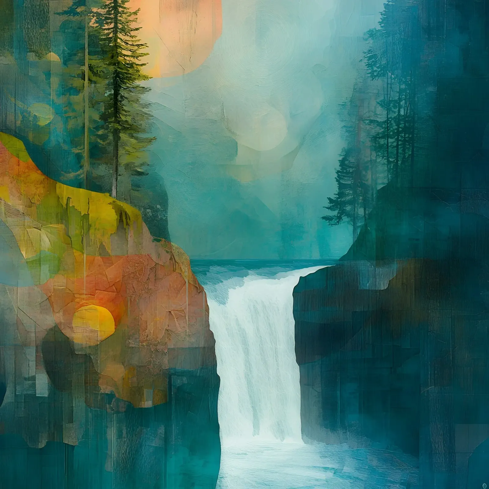 River between mountains poster with aluminum frame by LaylaOzHome