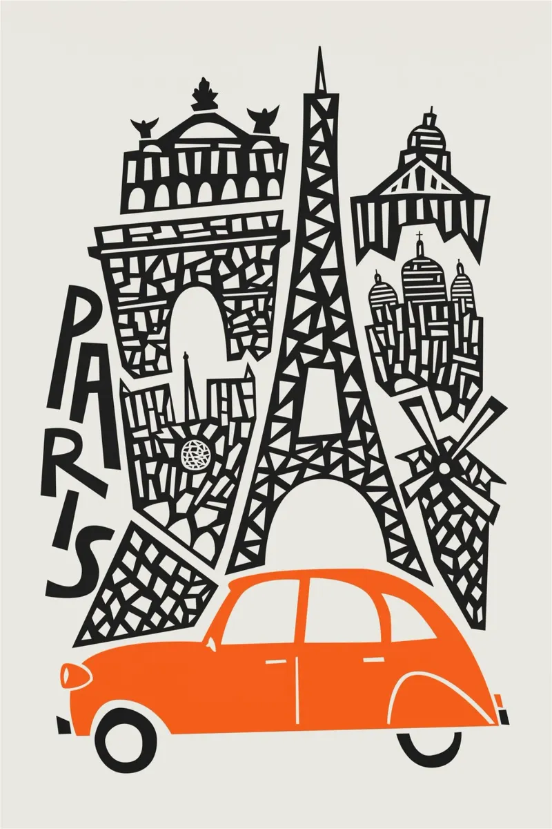 Paesaggio urbano di Parigi carta hahnemühle da Fox & Velvet