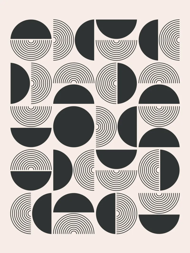 Geometric black and white pattern canvas by Whole©