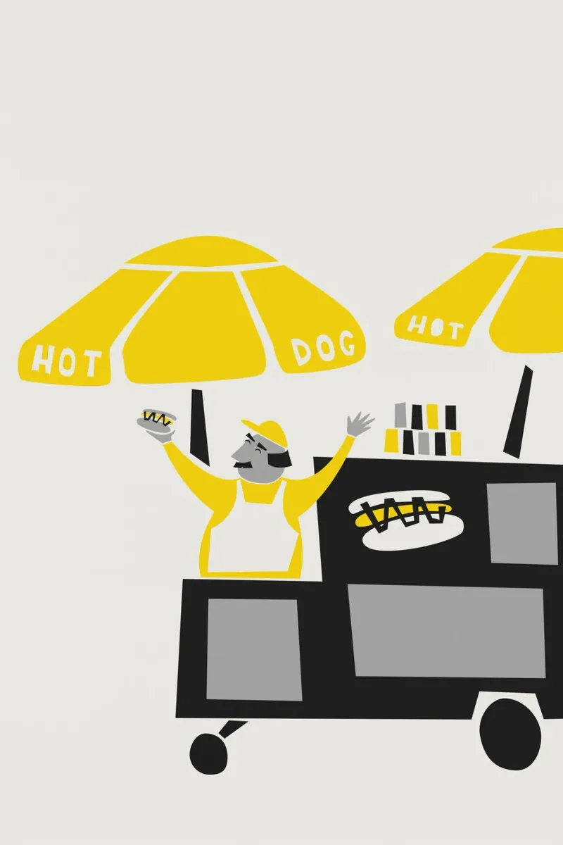Stand di hot dog di New York poster con telaio in plastica da Fox & Velvet