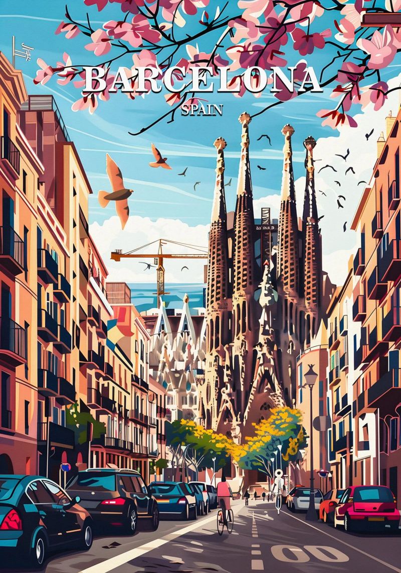 Barcelona Spain poster by Travelstudio