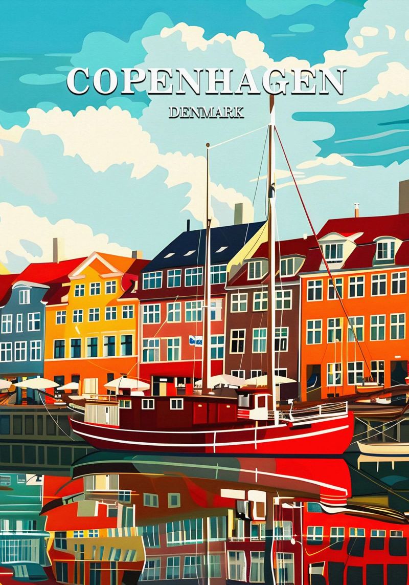 Copenhagen Denmark poster by Travelstudio