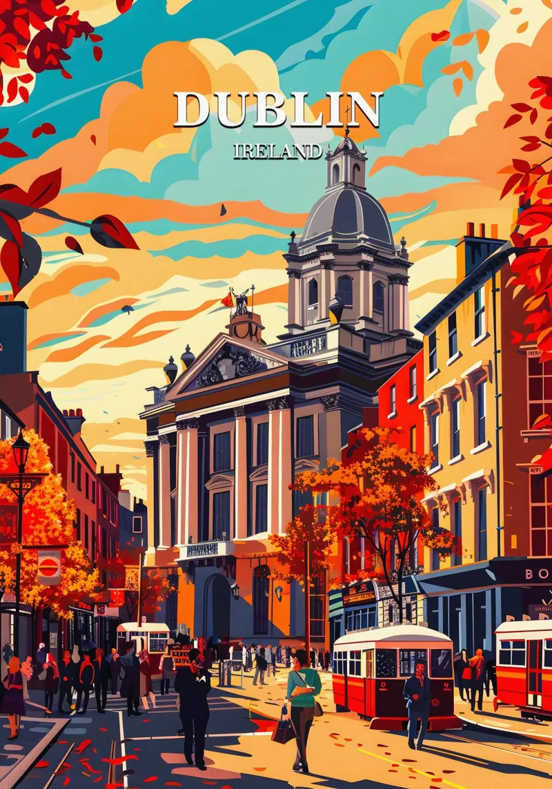 Dublin Ireland poster con telaio in plastica da Travelstudio