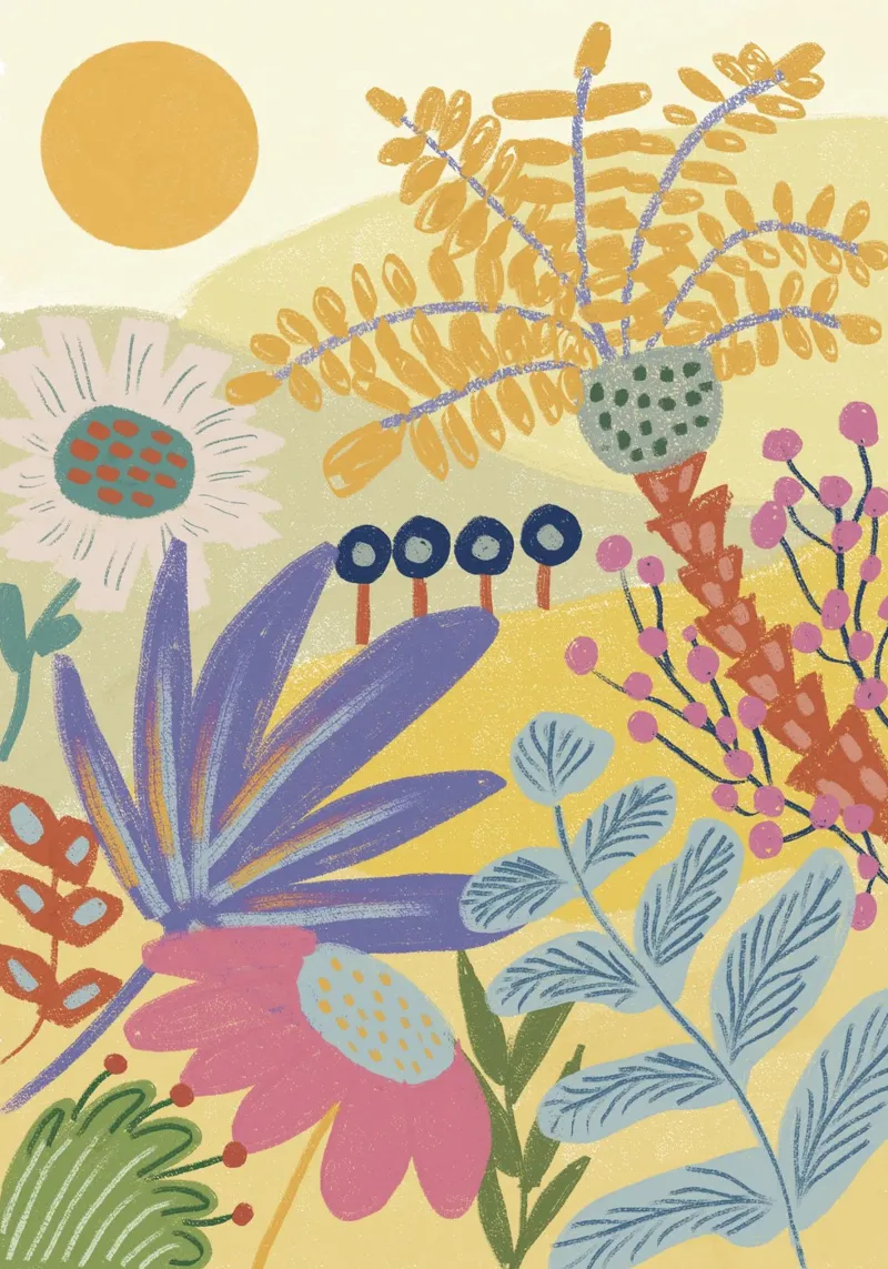 Colourful garden alu-dibond by hej malu