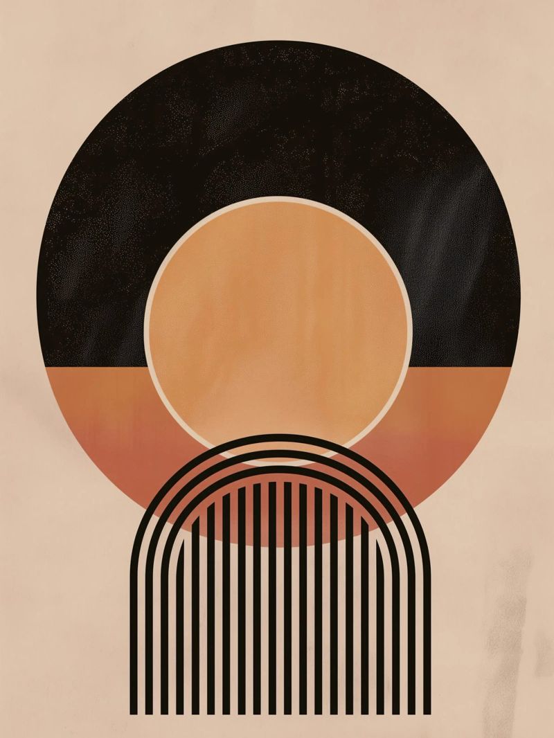 Abstract circles & lines canvas by Whole©