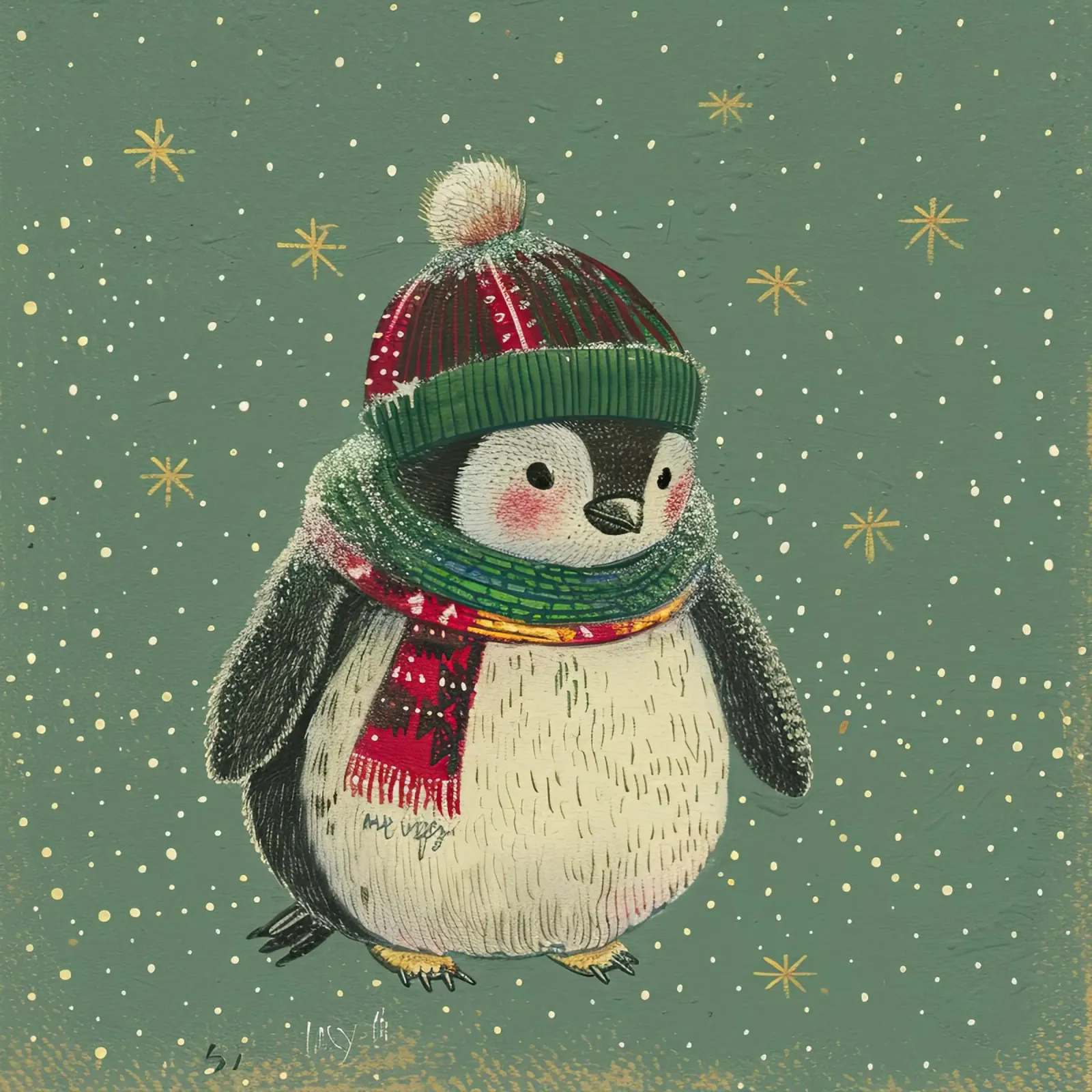 Cozy in the Snow canvas by Rustic Grace Studio 02