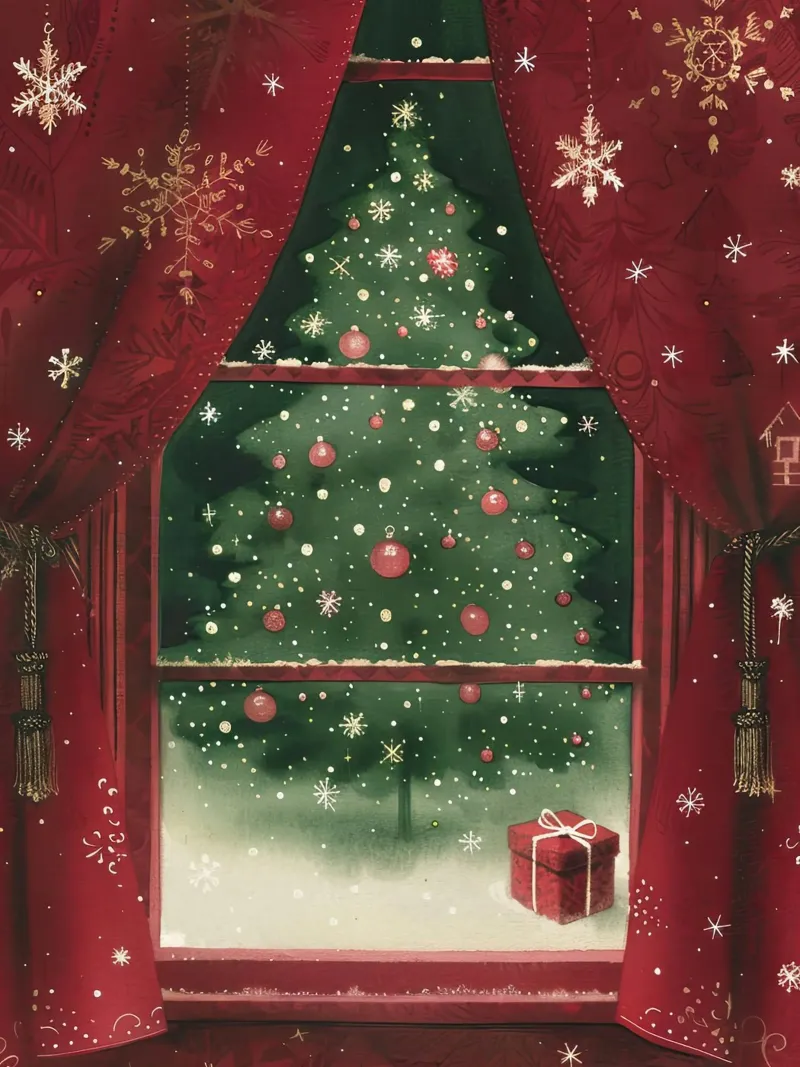 Through the Christmas Window canvas with Floater frame by Rustic Grace Studio 02