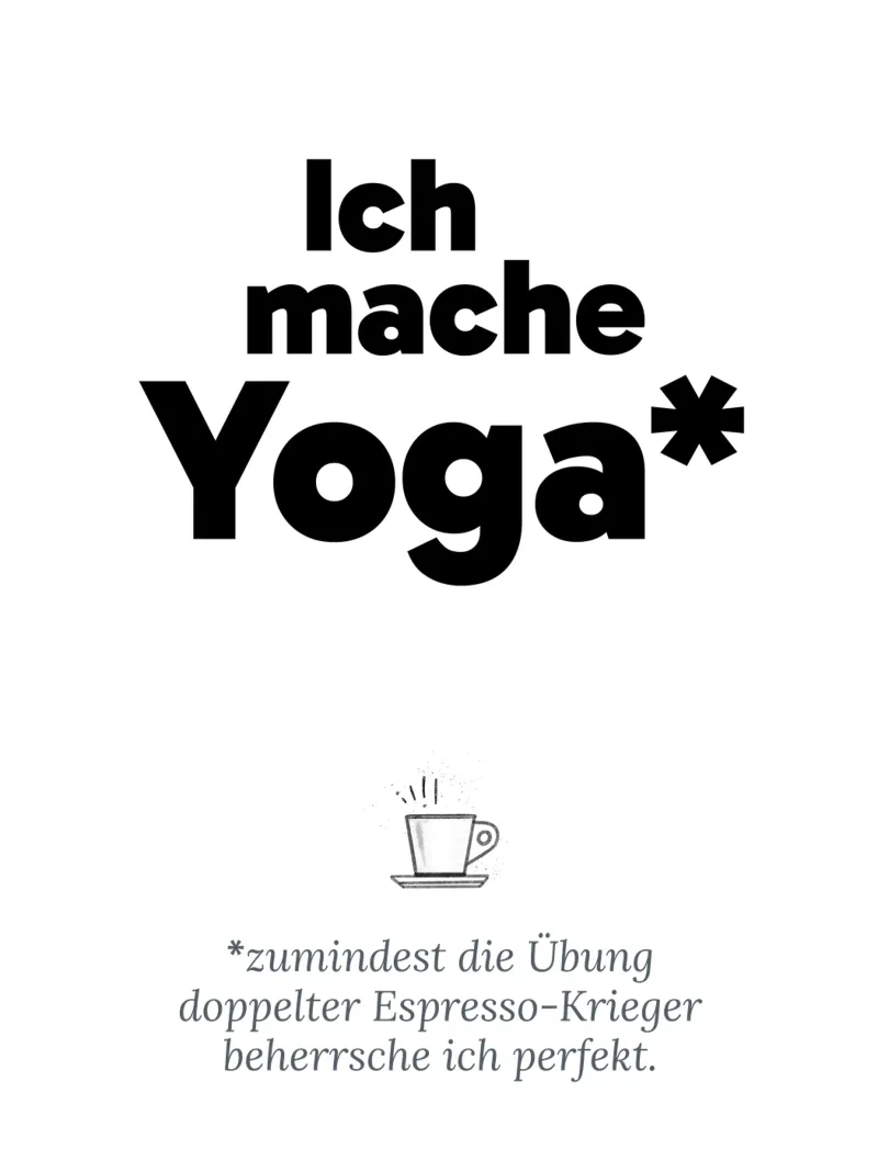 Espresso Yoga Poster mit Kunststoffrahmen von color&shape