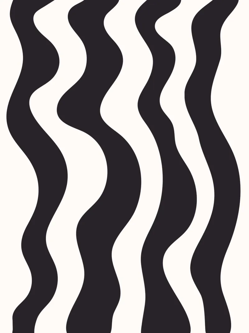 Wavy BW poster con telaio in legno da Bytenar
