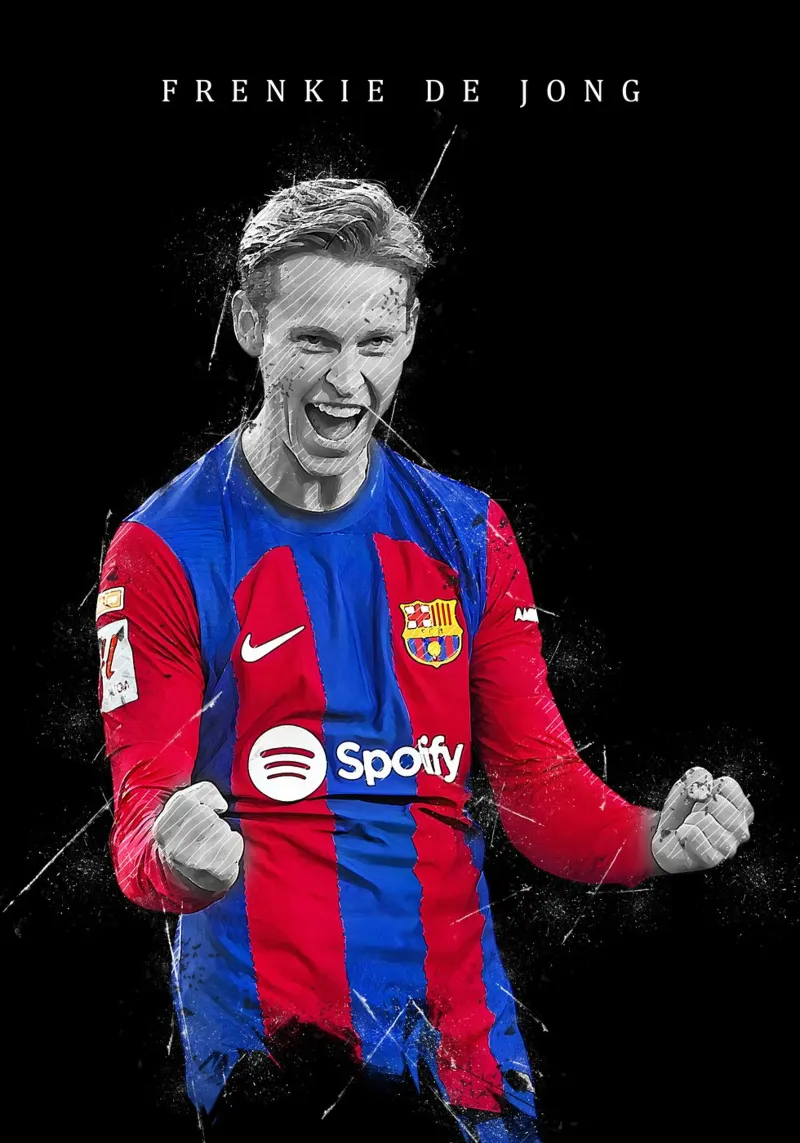 Frenkie de Jong poster con telaio in legno da tenten