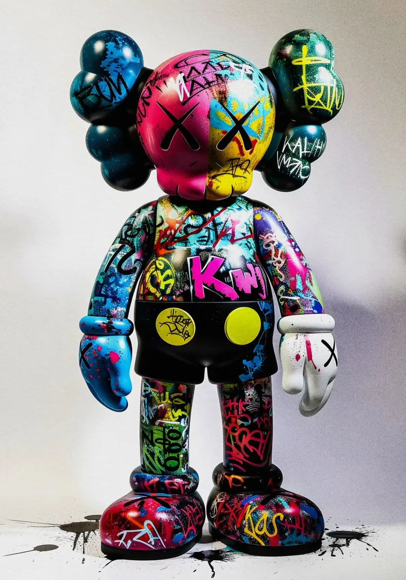 Pop art KAWS Graffiti pellicola backlit da FreeArtStudio