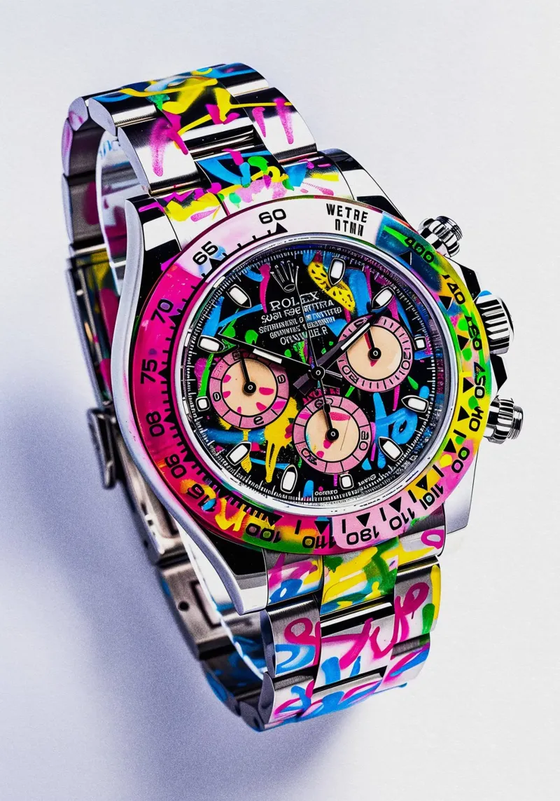 Pop art Rolex canvas with Floater frame by FreeArtStudio