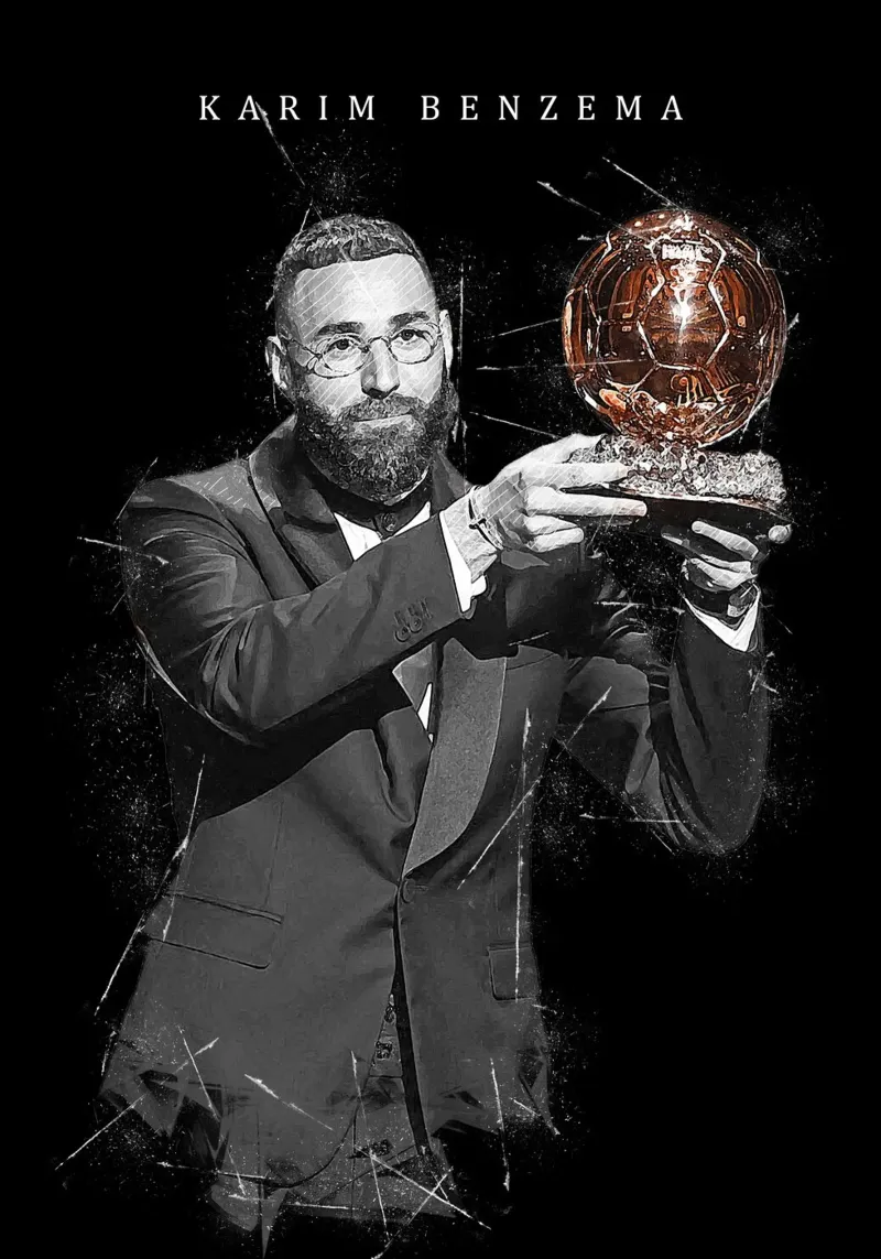 Karim Benzema Ballon d’Or 2022 pellicola backlit da tenten