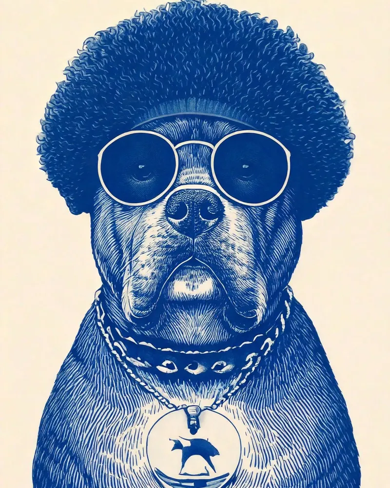 Afro Bouledogue carta hahnemühle da tylerstudio
