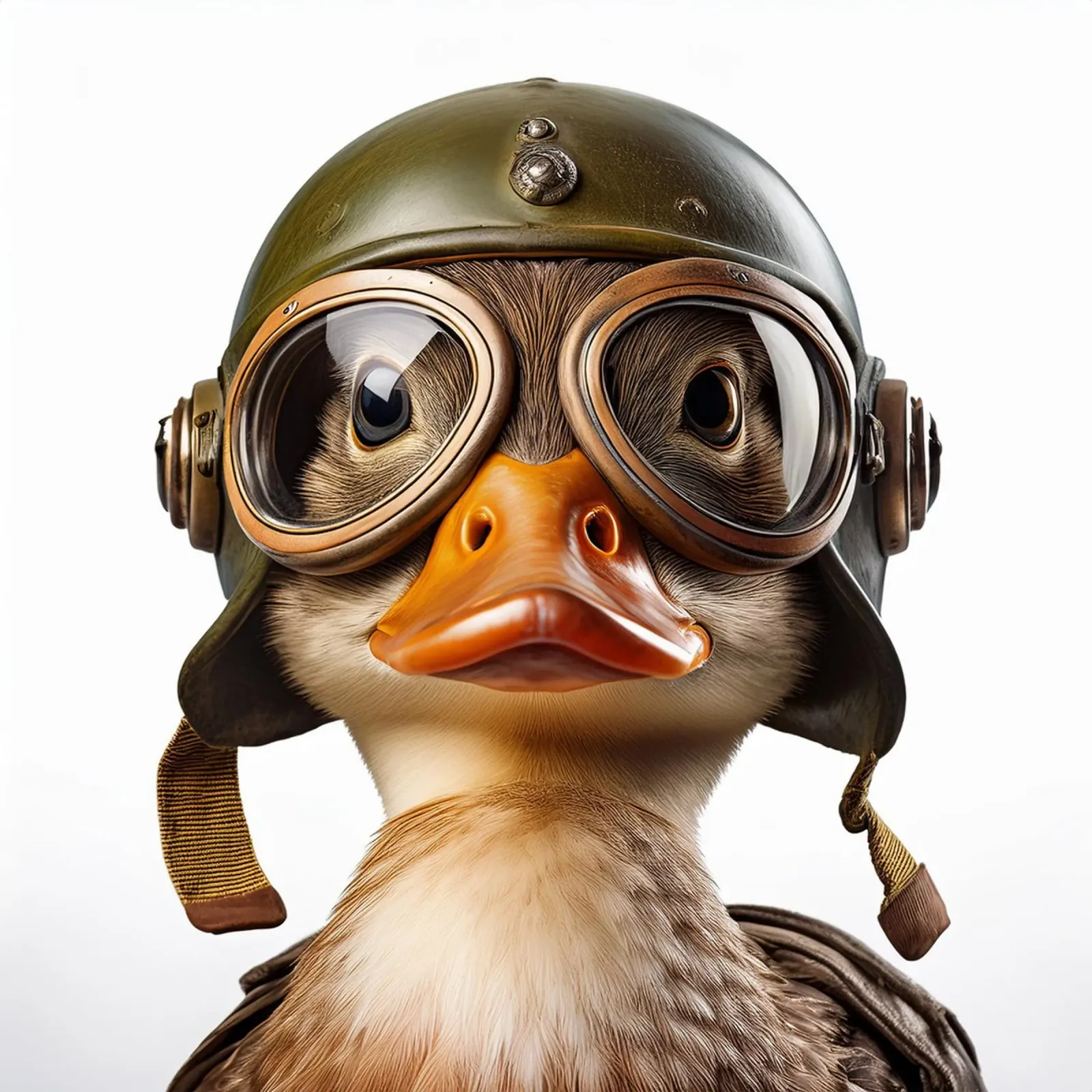 Daring Duck with Helmet Wall Art – Unique and Playful Decor canvas by FlexiDesignsByK