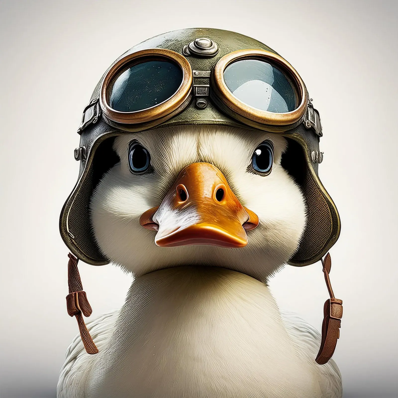 Charming Duck in Aviator Helmet – Unique Animal Wall Art hahnemühle by FlexiDesignsByK