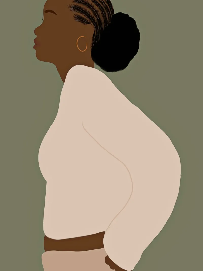 Afro Akua canvas met Baklijst van Mathudace Créas