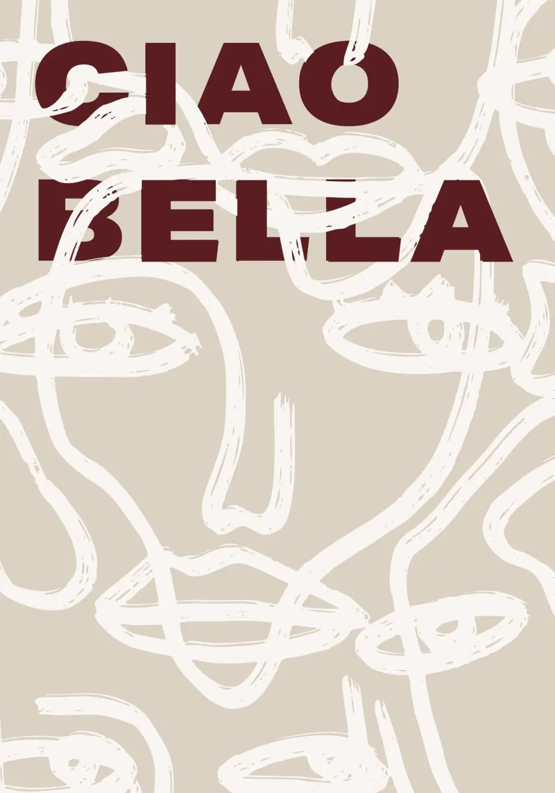 Ciao Bella - Faces Turn White tela con Cornice a cassetta da ni-ja artboutique