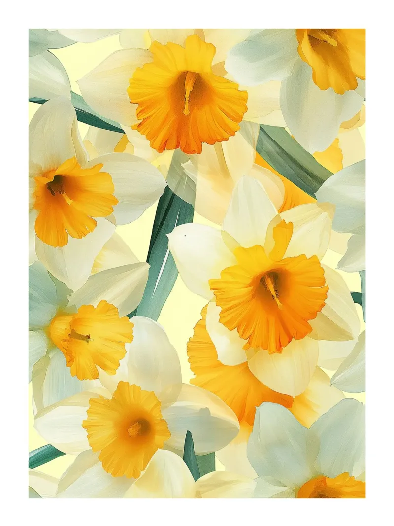 Fiori di narciso poster con telaio in plastica da DWA