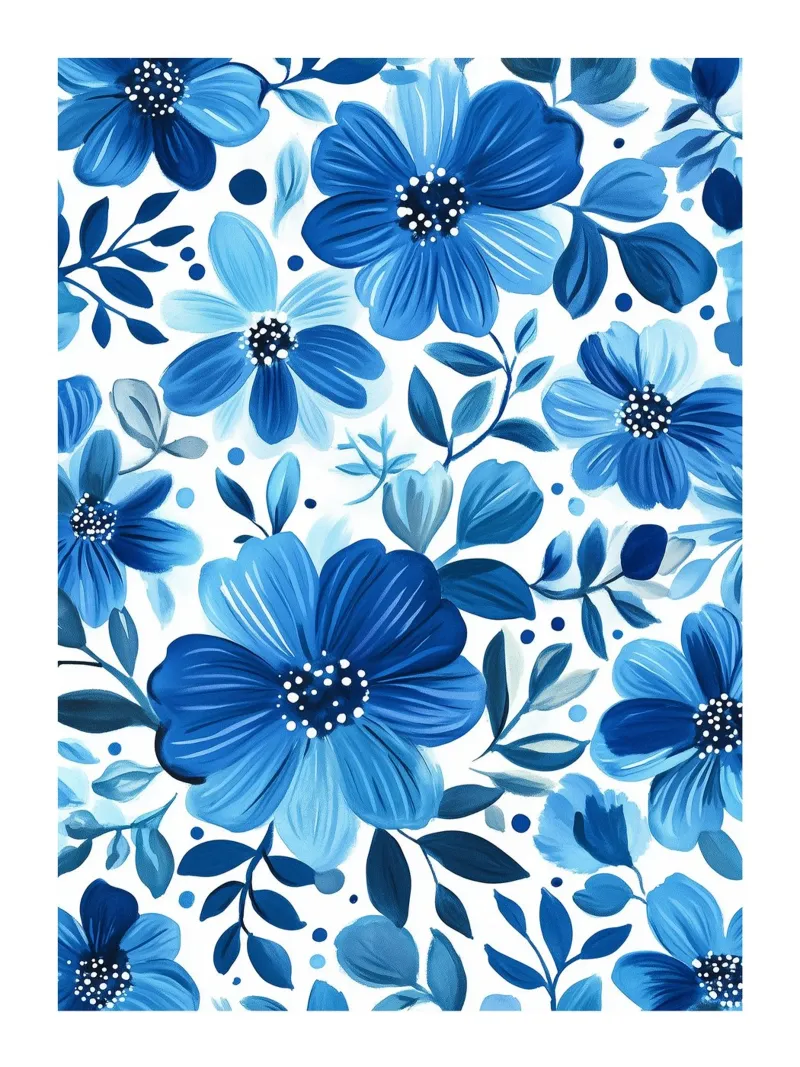 Motivo floreale Bleu poster da DWA