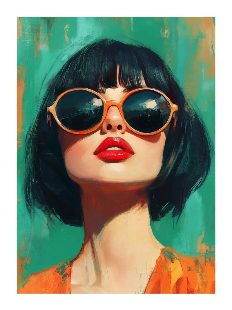Una donna dallo stile deciso poster con telaio in legno da DWA