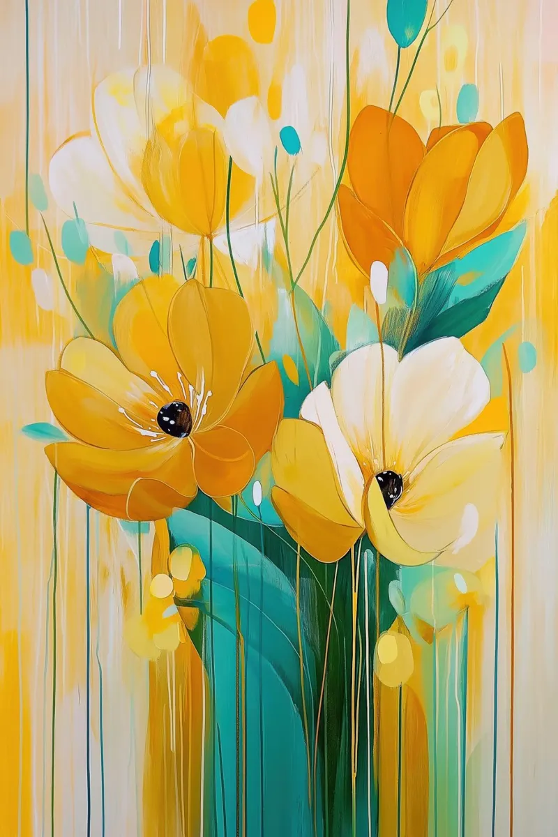 Fiori astratti plexiglass da Imagine