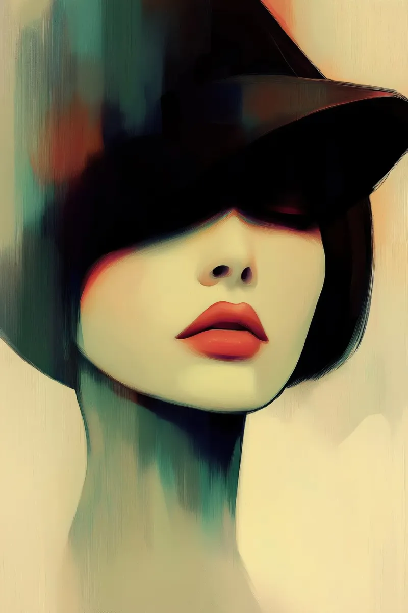 Donna con cappello pellicola backlit da Imagine