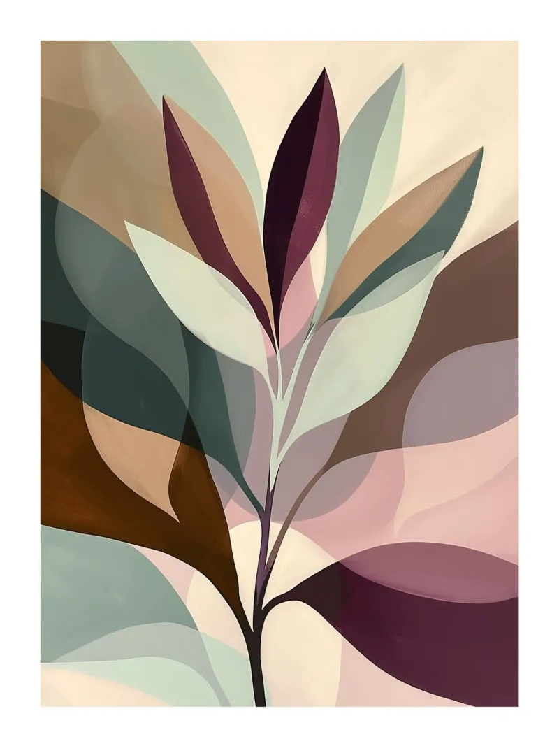 Loof Pastel Abstract canvas met Baklijst van DWA