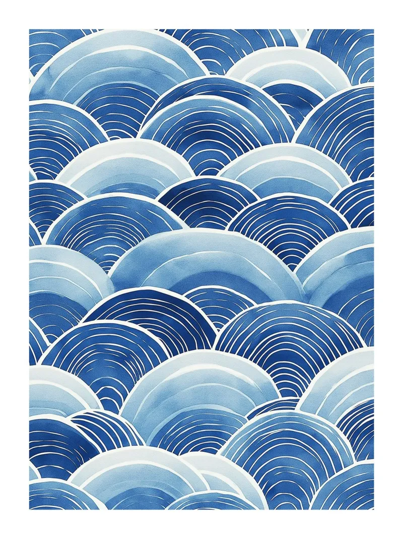 Schema dell'onda blu poster con telaio in plastica da DWA