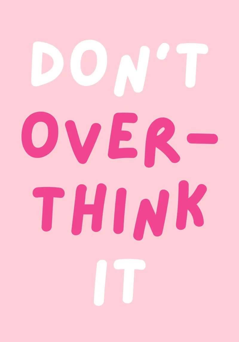 Citazione "Don't Overthink It", Rosa Preppy Girly pellicola backlit da pdigitalprints