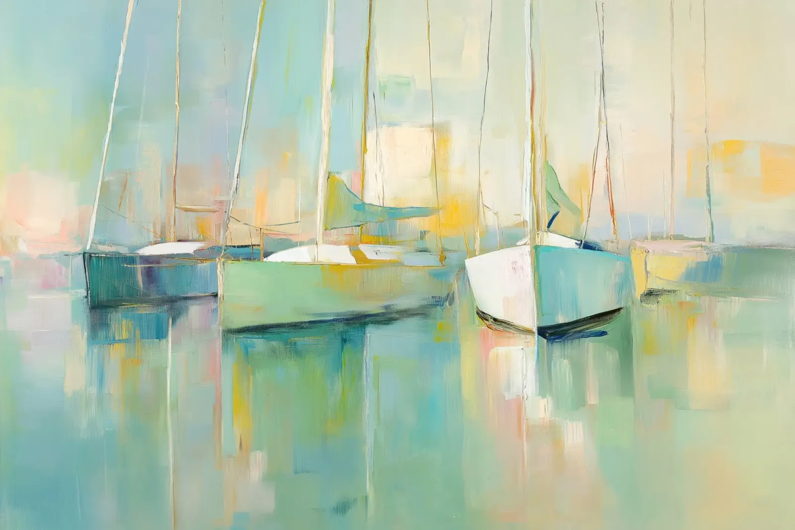Sailboats green poster by Imagine