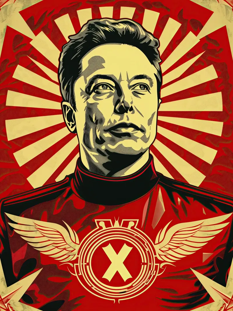 Elon Musk Portrait as a Super-Hero plexiglass da Autofocus