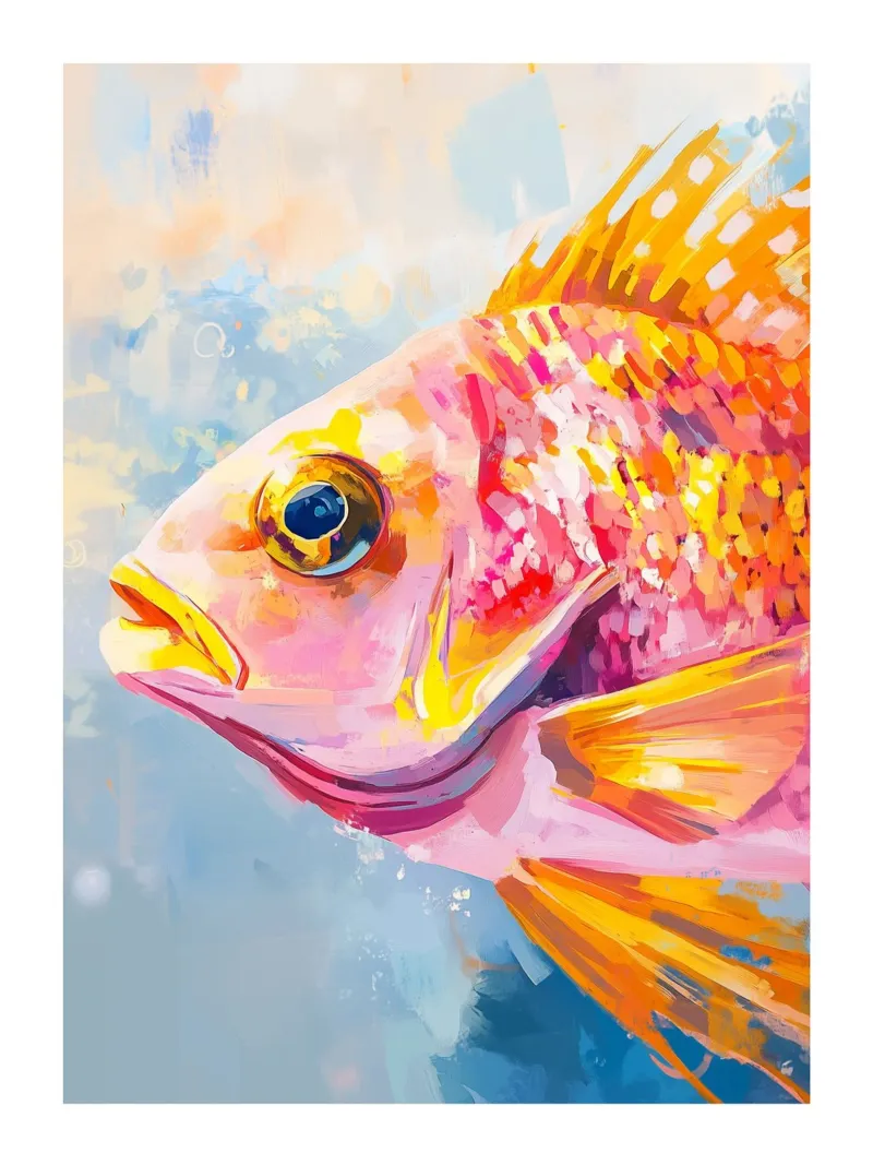 Pesce colorato ad acquerello carta hahnemühle da DWA