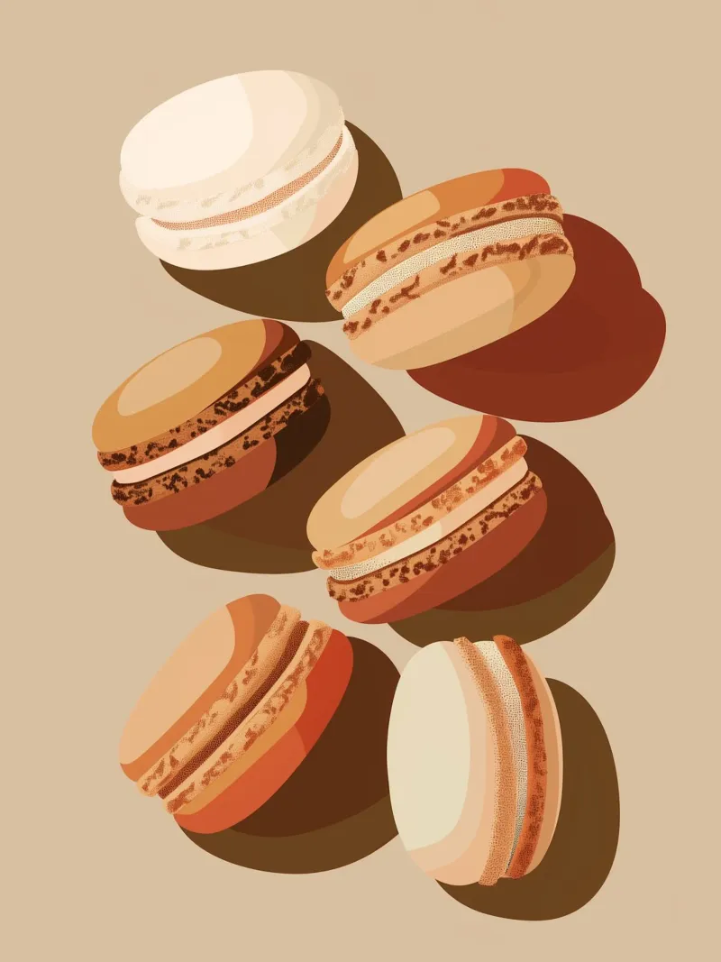 Dolci macarons beige pellicola backlit da Carinaprint