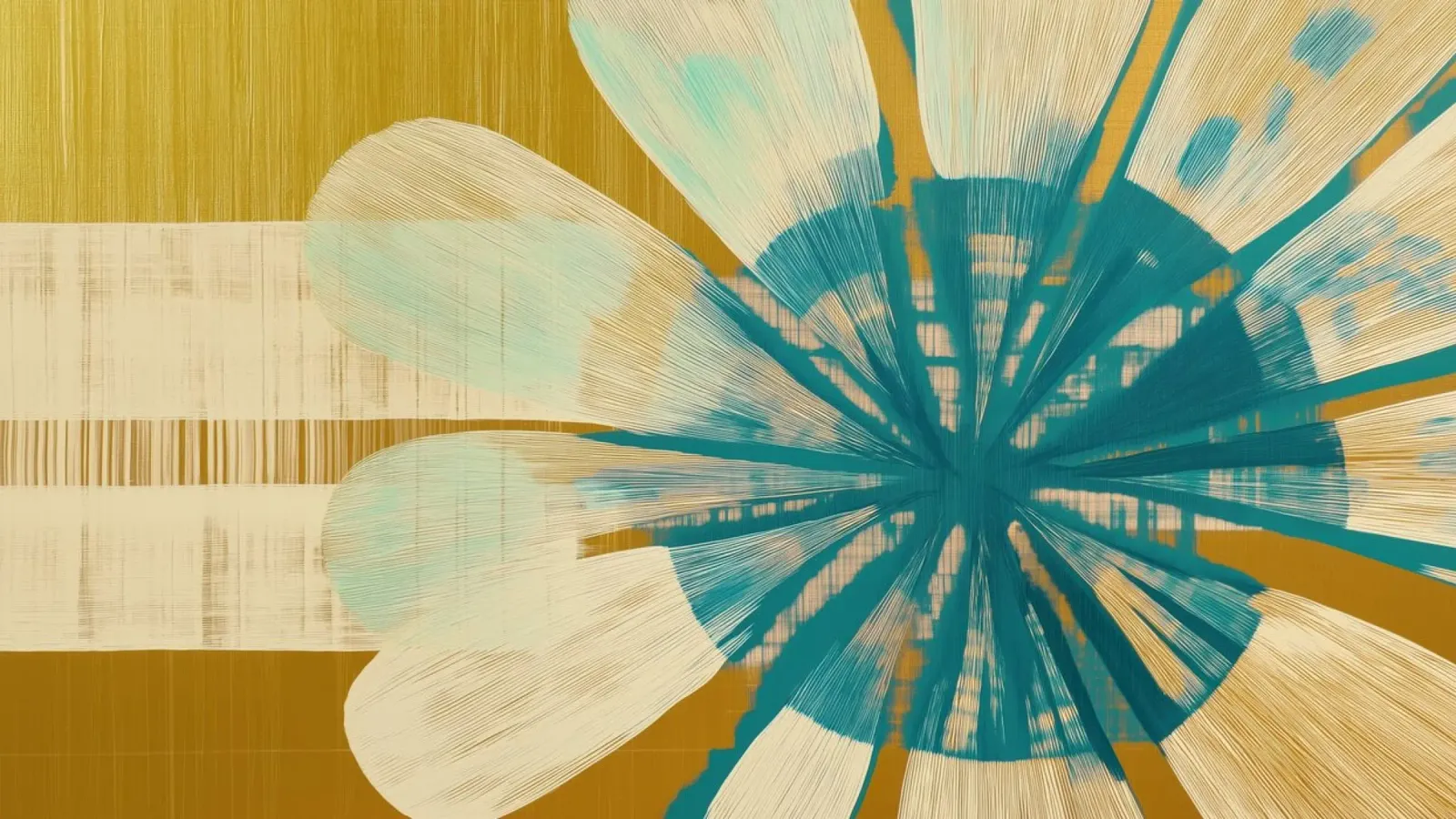 Abstracte bloem canvas met Baklijst van Imagine