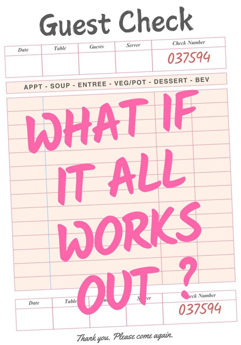 Guest Check,What If It All Works Out, Trendy Typography canvas by pdigitalprints