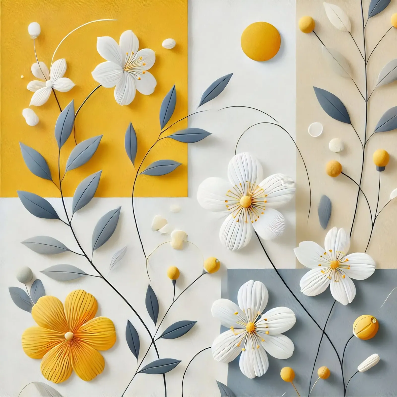 Fiori gialli tela da abstrakt