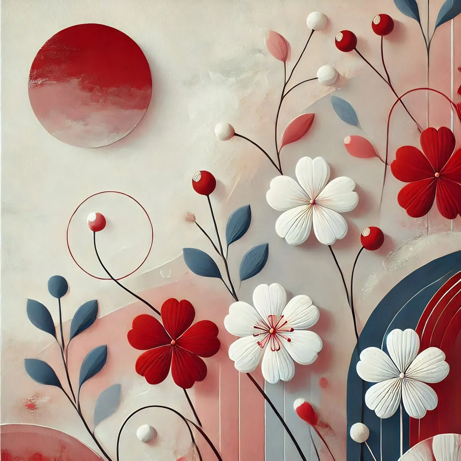 Fleurs rouges film rétro-éclairé de abstrakt