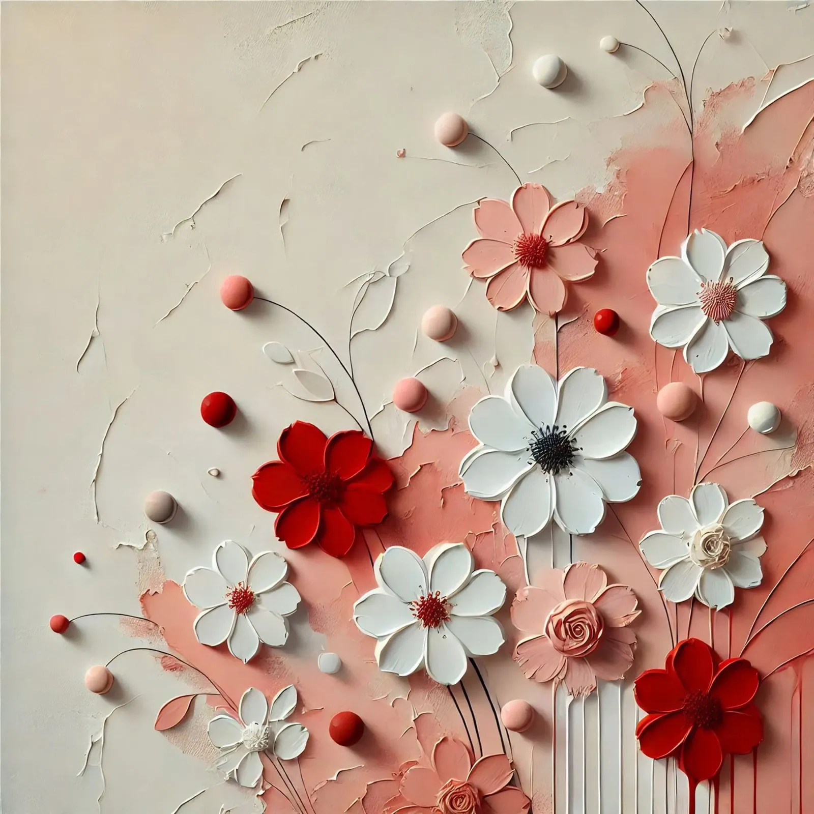 Fleurs rouges film rétro-éclairé de abstrakt