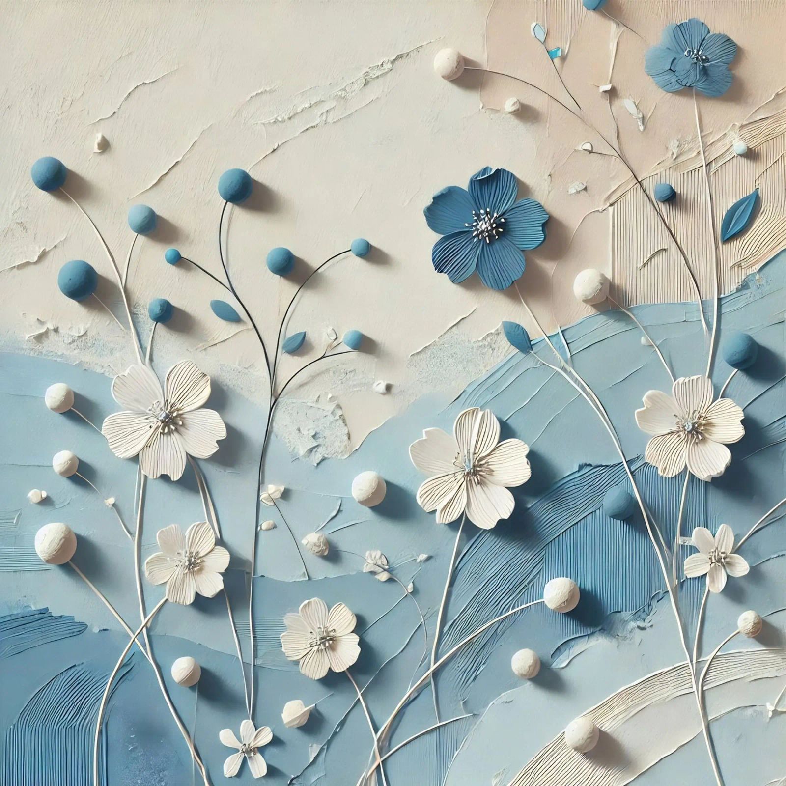 Flores azules poster de abstrakt