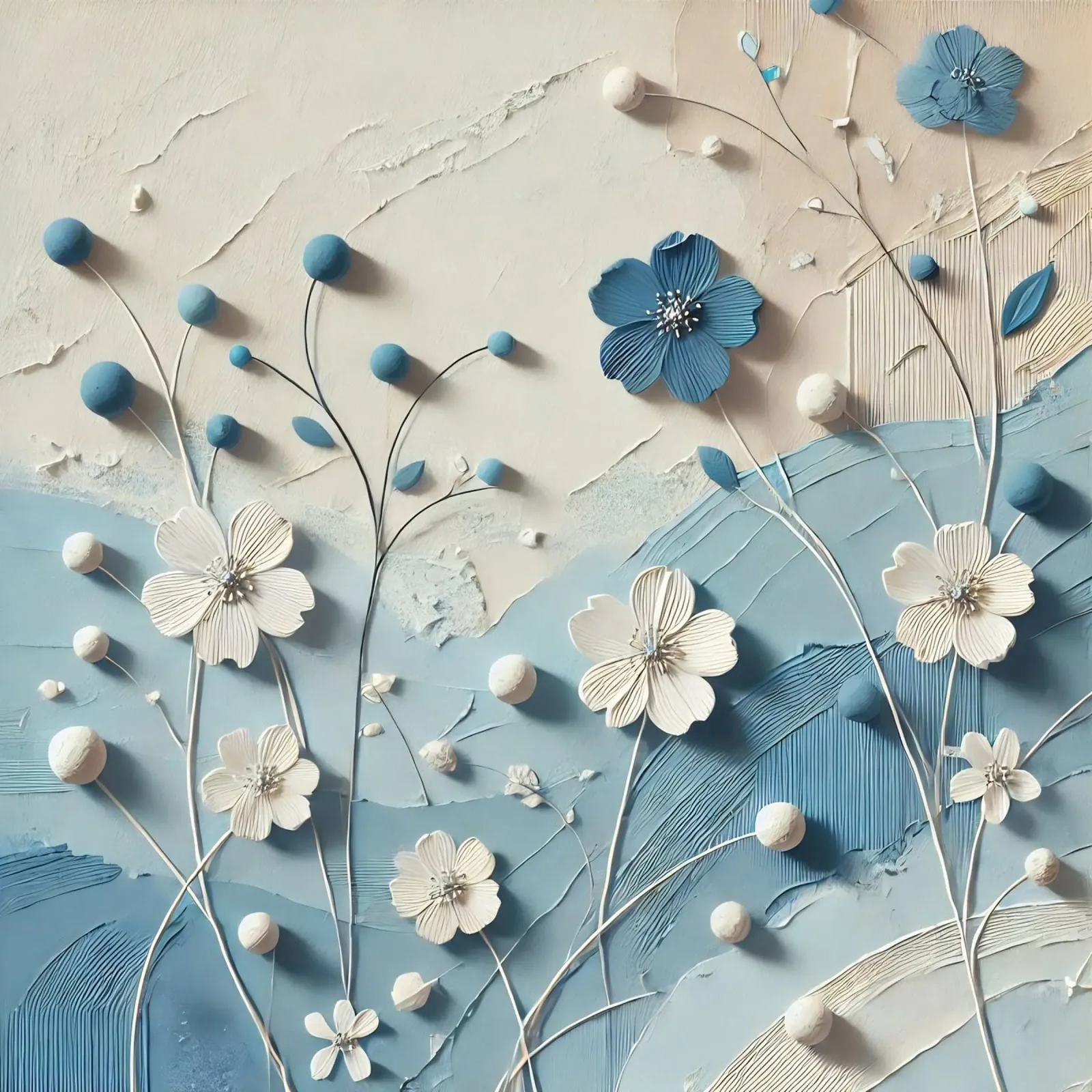 Fiori blu carta hahnemühle da abstrakt