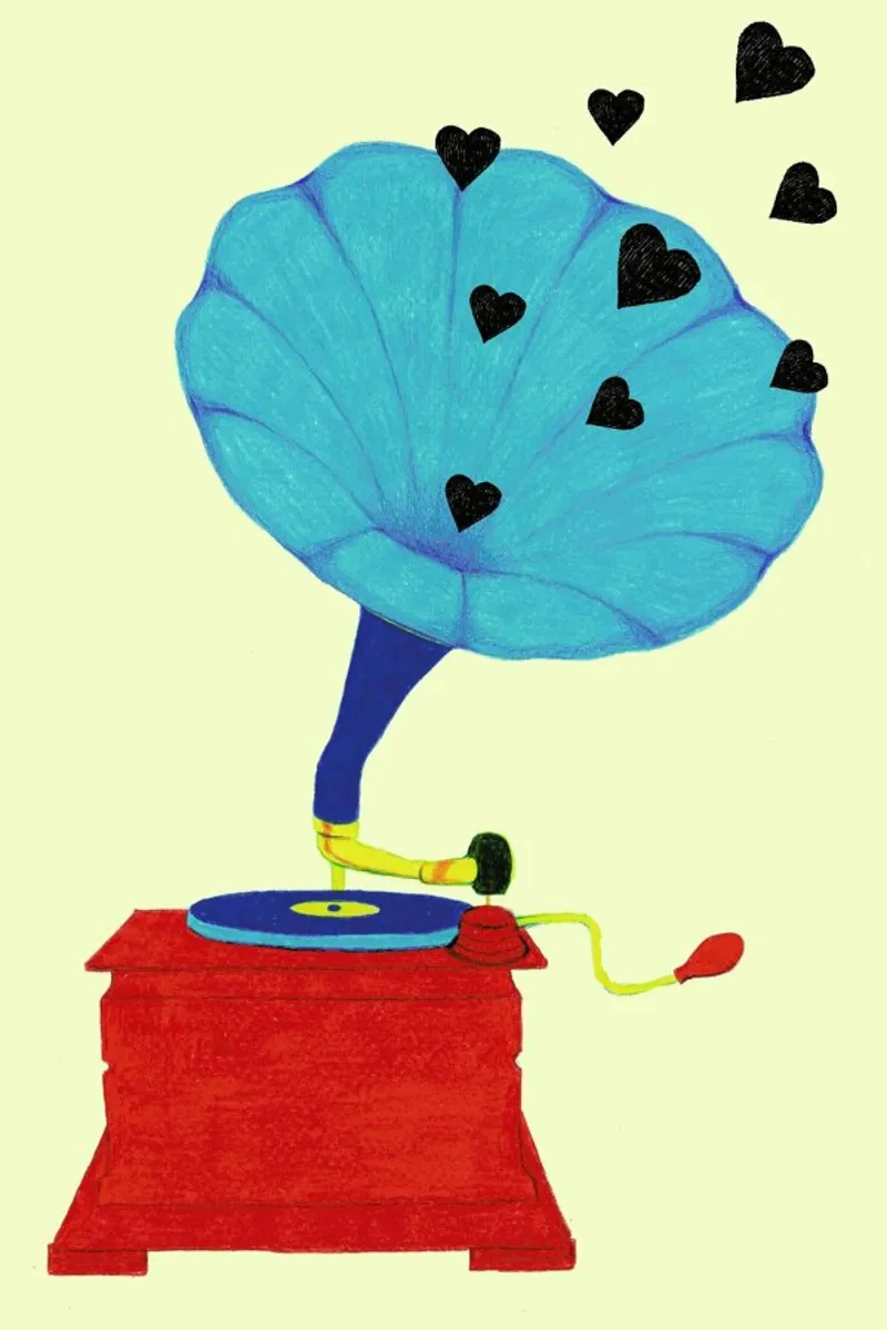 Grammophone Love canvas by Natalie Foss