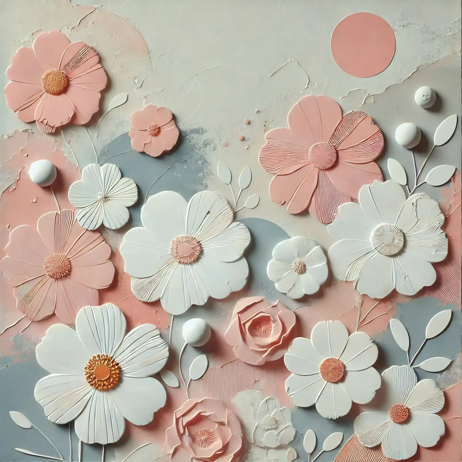 Fiori rosa poster con telaio in legno da abstrakt