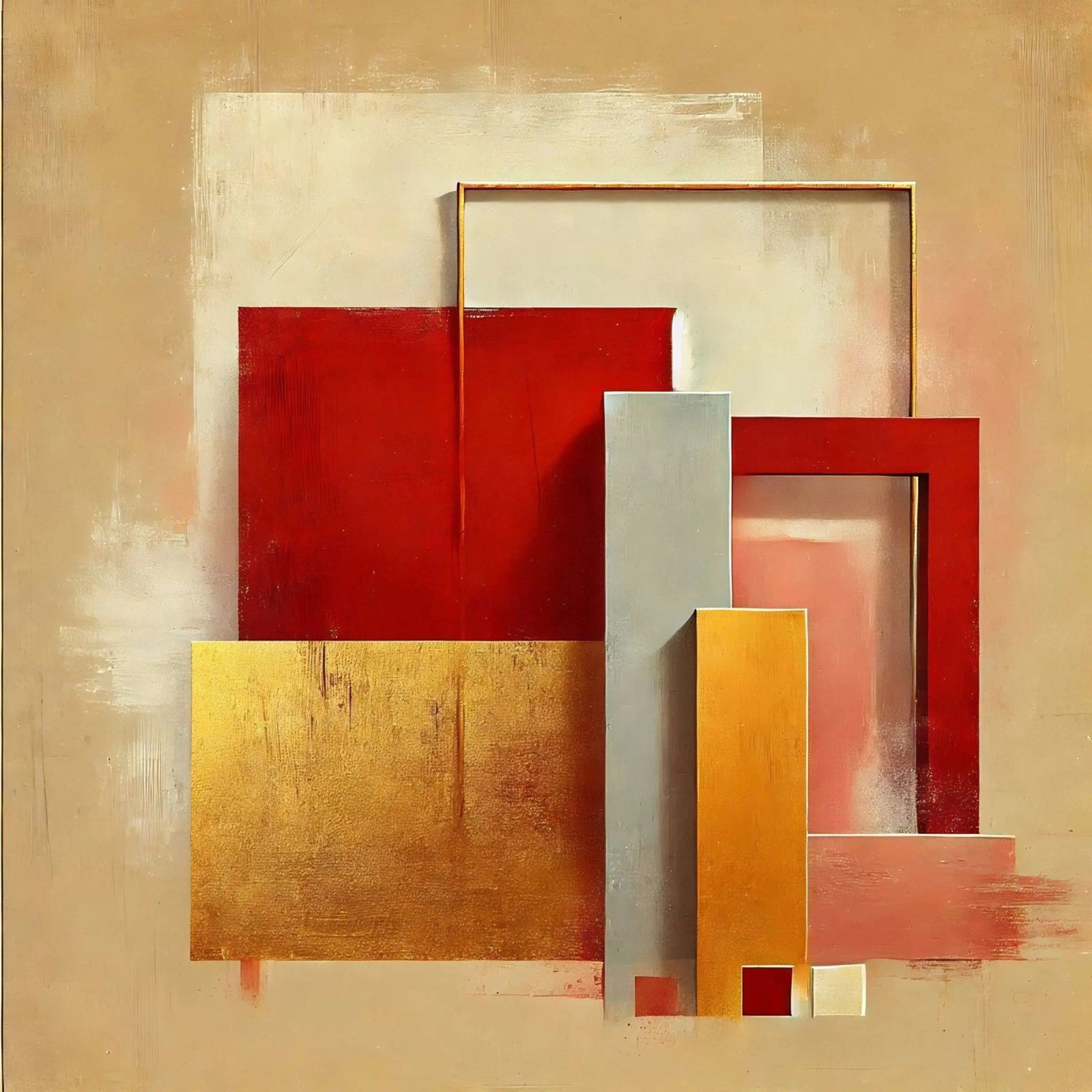 Arte moderna oro rosso pannello forex da abstrakt