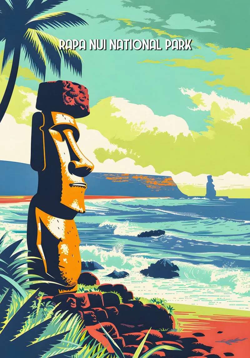 Rapa Nui National Park tela con Cornice a cassetta da Travelstudio