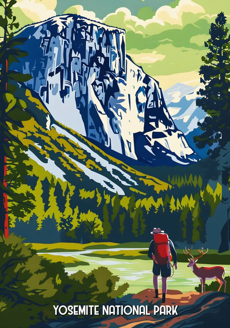 Yosemite National Park poster con telaio in alluminio da Travelstudio