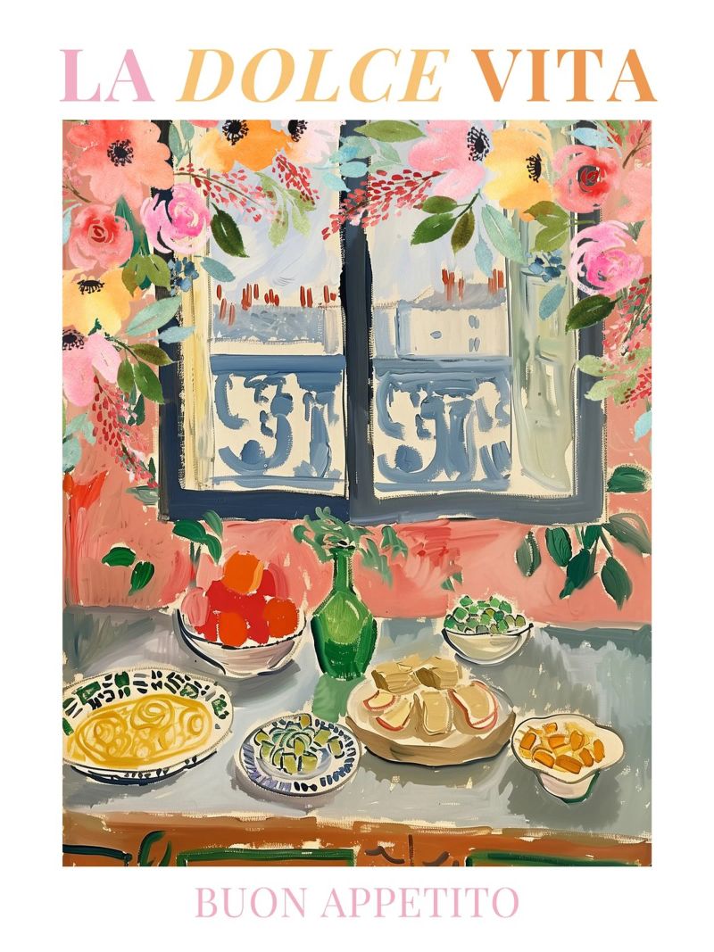 Italy Breakfast Print poster by Bella Studio