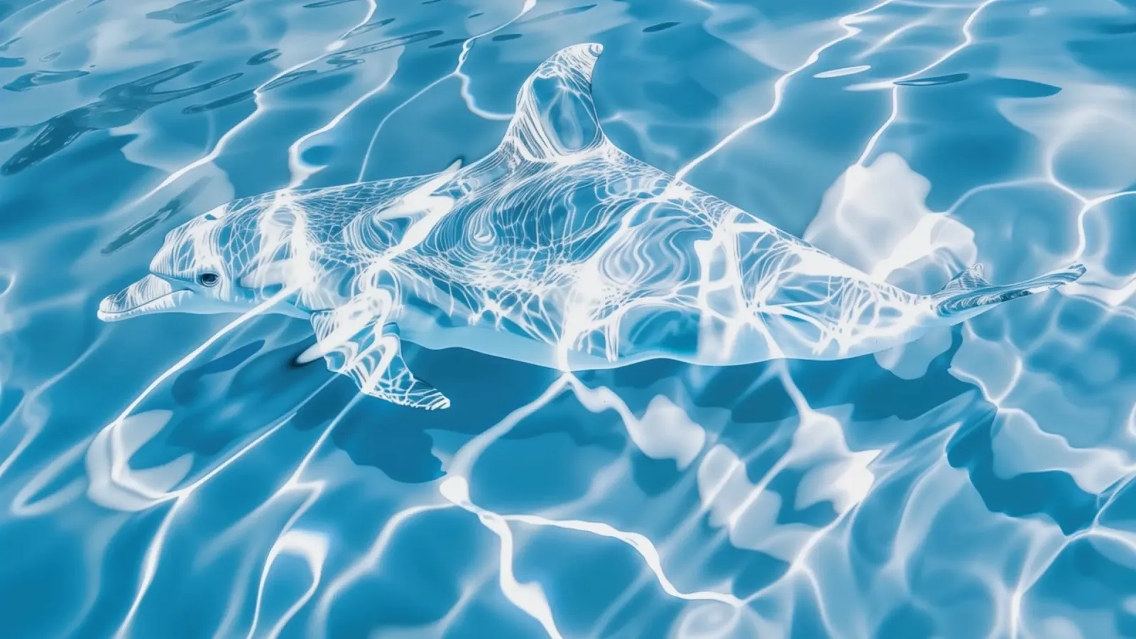 Der Blaue Delphin | Malerei mit Licht | 16:9 Hahnemühle von Autofocus