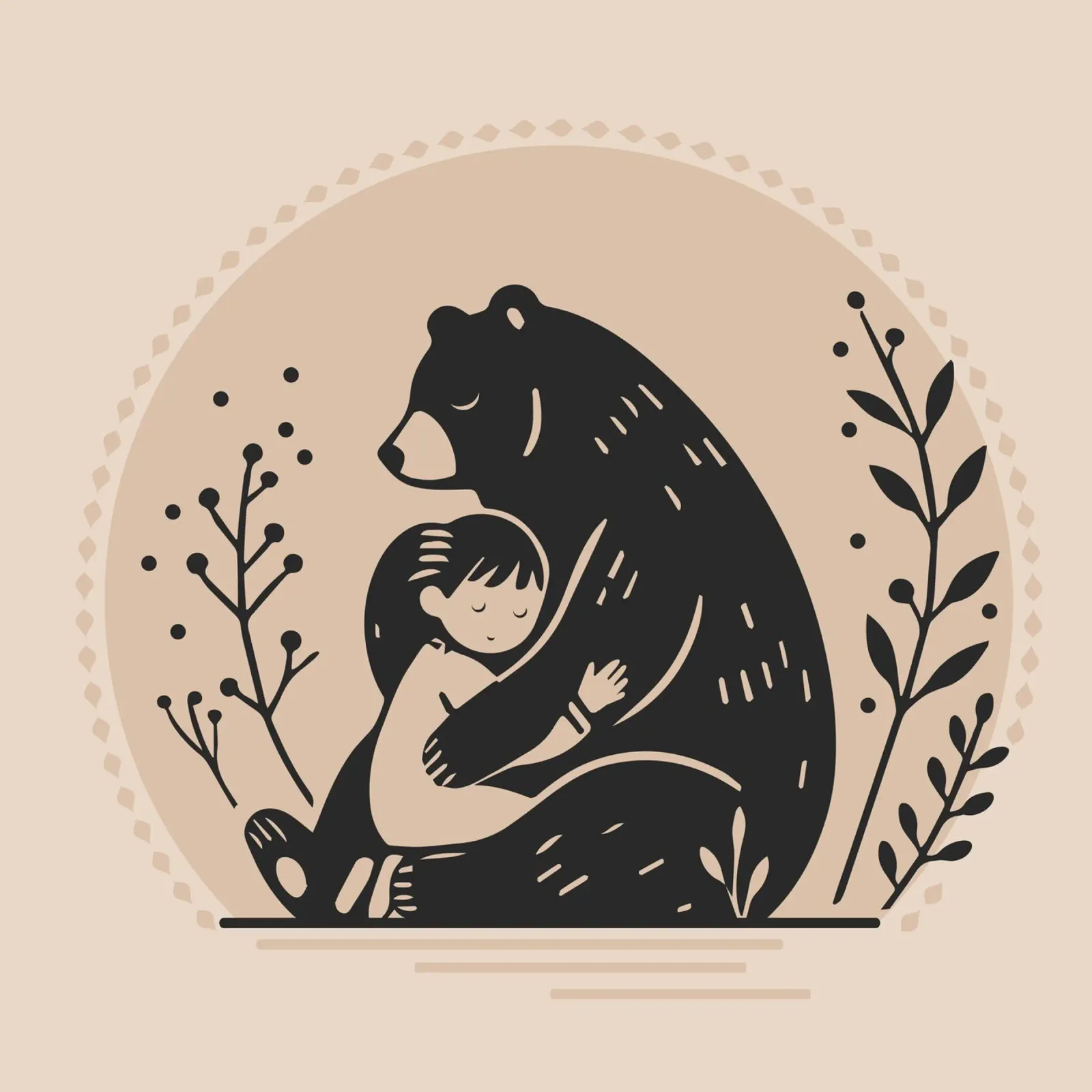 Sicurezza: Orso e bambino - Un'illustrazione toccante pellicola backlit da namosh